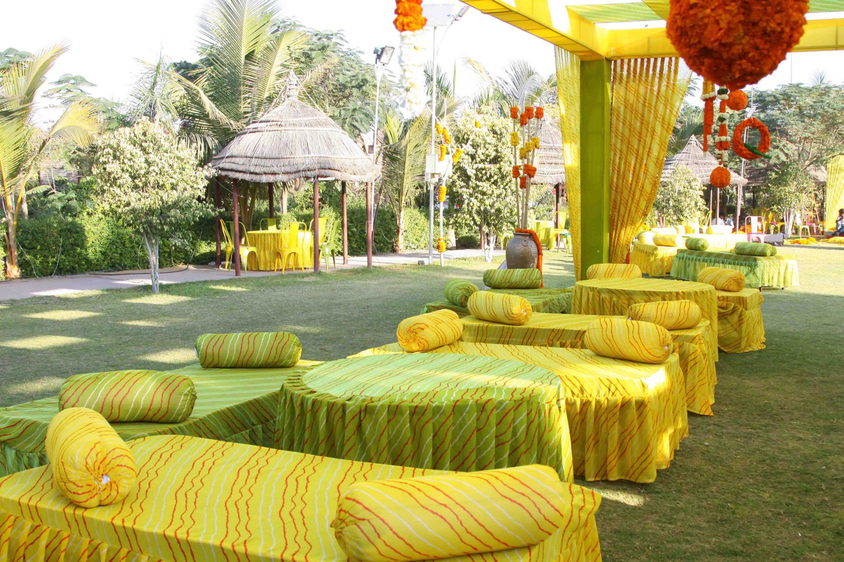 Wedding dining layout with tabletop styling and coordinated decor detailing